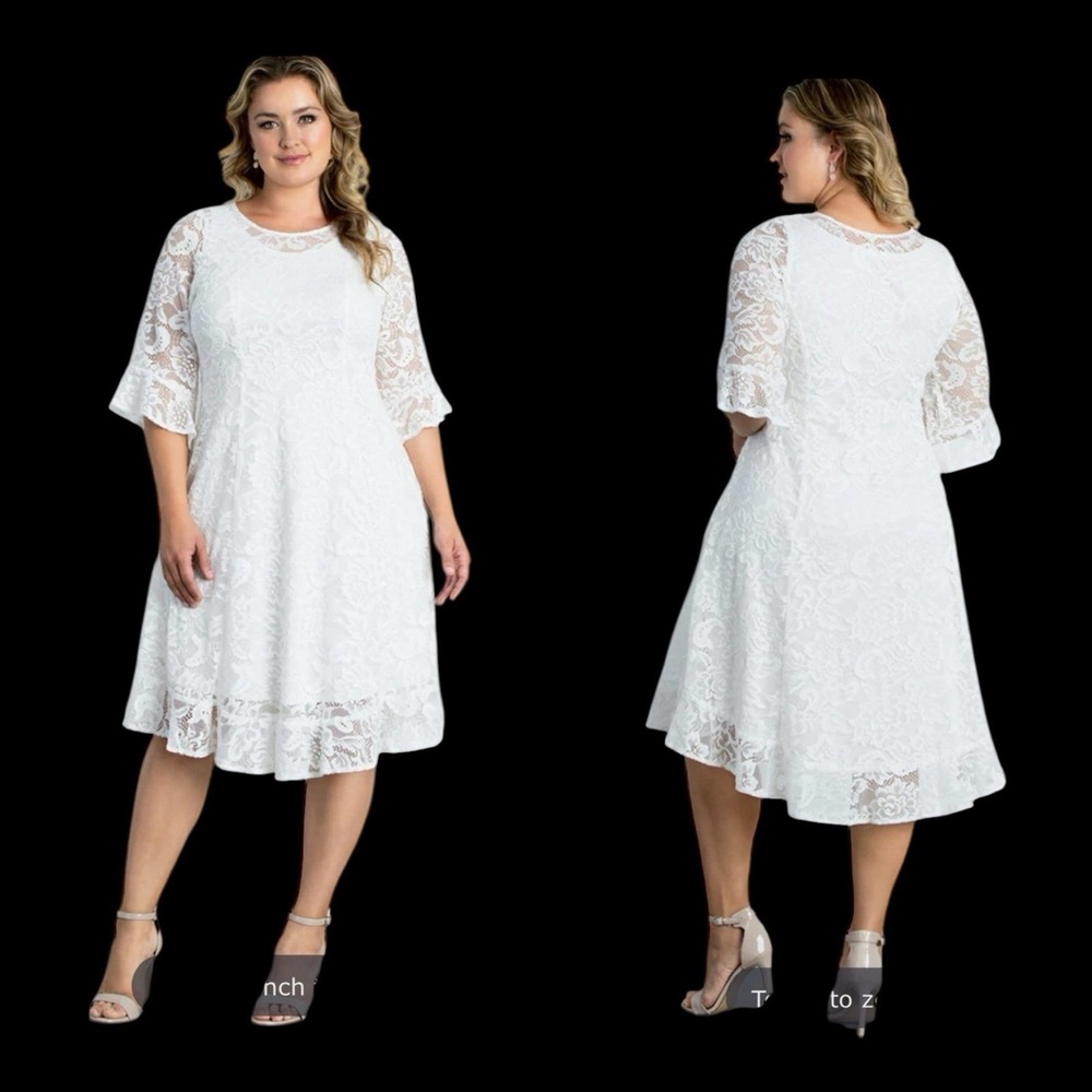 NWT KIYONNA Livi Lace Dress Size 0X Ivory Coverup Wedding Bridal Shower Angelic